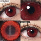 Popxstar 1 Pair/2pcs Vampire Lenses Sick Mary Red Cosplay Contact Lenses for Eyes Anime Colored Eye Lenses for Myopia Yearly Use