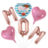 Popxstar 6Pcs Mom Mother's Day Set Festival Balloon Air Globo Home Mother's Day Party Decorations Kid Show Love Gift Baby Shower Supplies