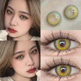 Popxstar  New Lense 1 Pair Color Contact Lenses with Natural Eye Contact Lenses Blue Brown Green Lenses Pupils Beauty Color Lens