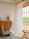 Popxstar Floral Farmhouse Curtains Semi-Blackout Living Room Drapes Cotton Bohemian Window Curtain with Tassel, Rod Pocket, 1 Panel