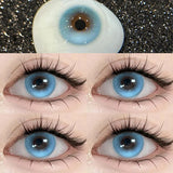 1 Pair New Colored Contacts Lenses for Eyes With Prescription 0 to -8.00 Degree Blue Eye Lenses High Quality Lenses