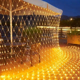 Popxstar EU or US Plug LED Net Mesh Fairy String Light Garland Window Curtain Christmas Fairy Light Wedding Party Holiday Decoration