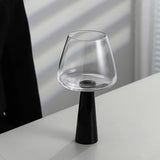 Popxstar  Retro Black Pillar Glass Simple Cool Round Glass Cups Creative Handmade Glass Wine Glasses  Champagne Mojito Cocktail Cups Gifts