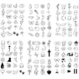 Popxstar  138 Patterns 15 Days Temporary Tattoo Stickers Waterproof 15 Days Tattoo Cute Small Fresh Pattern Fake Tattoos