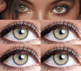 Popxstar 2Pcs Color Contact Lenses with Russian Style Green Beauty Pupil Makeup Eyes Brown Gray Lenses DIA:14.0mm