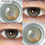 Popxstar  2pcs Gradient Green Contact Lenses Natural Color Pupils Coffee Pearl Lenses Makeup Color Eye Lenses Brown Lens Gray Lens