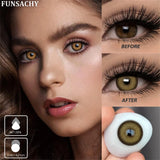 1 Pair Colored Contact Lenses for Eyes Blue Pupil Beautiful Eye Contacts Natural Soft Brown Gray Lenses Yearly Cosmetic