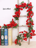 Popxstar spring decor 200cm Fake Ivy Wisteria Flowers Artificial Plant Vine Garland for Room Garden Decorations Wedding Arch Baby Shower Floral Decor