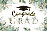 Popxstar Graduation Backdrop Congrats Gold Class of Grad Photocall Decoration Photography Background Photo Banner