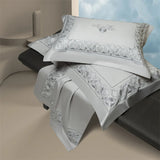 Popxstar  1400TC Egyptian Cotton Silky Luxury Wide Edge Embroidery Grey Bedding Set Duvet Cover Bed Sheet/Fitted Sheet Pillowcases 4Pcs