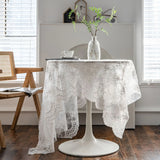 Popxstar  Table Cloth Cake Photography Background Embroidery Prop Cloth White Tablecloth