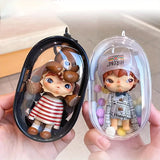 Popxstar Portable Mini Clear Zipper Storage Bag - Space-Saving Organizer for Earphones & Chargers, Versatile with Handy Keychain Loop