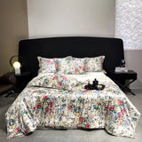 Popxstar  new high-end luxury silky Sleeping naked digital printing washed silk style Bedding Set Duvet Cover Bed Sheet Pillowcases