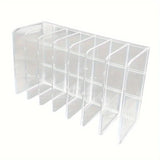Popxstar  1pc Plastic Transparent 7-Slot Cosmetic Organizer Multi-Functional Makeup Holder Home Office Bathroom Dressing Table Sorting Box