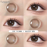 Popxstar  1Pair Natural Brown Gray Contact Lenses for Eyes Fashion Korean Eye Makeup Contacts Beautiful Pupil Yearly Cosmetics