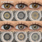 Popxstar  1 Pair Colored Contact Lenses BROWN Natural Eye Contacts Super Natural Lens Gray Color Lens Beautiful Pupils Cosmetics