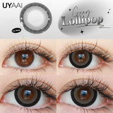 Myopia 15MM Black Diomonds Lenses with Degree 1 Pair Big Eyes Natural Black Lenses Brown Colored Contacts Gray Purple Lens