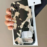 Popxstar Gradient Ink Marks Laser Phone Case For Phone 16 15 14 13 12 11 Pro Max XS X XR 7 8 Plus Stylish Leopard Print Back Bumper Cover