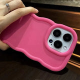 Popxstar Fashion Soft Curly Wave Case for iPhone 11 12 13 14 15 16 Pro Max 7 8 Plus X XR XS Shockproof Bumper Cover Capa Aesthetic