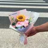 Crochet Flower Bouquet Mother's Day Gifts Carnation Artificial Flower Parents' day Flower Bouquet Sunflower Graduation Gifts