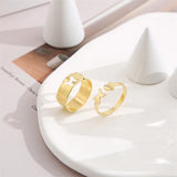 Popxstar Bohemian Butterfly Pearl Rings Set for Women Shine Pearl Gothic Vintage Plated Retro Rhinestone Simple Finger Jewelry Gift