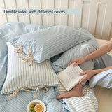 popxstar Double Sided Stripes Bow Pillow Case 48x74cm Soft Comfortable Covers Cotton Pillow Cover Pillow Sham for Beds Home Decoration
