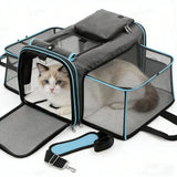 Cat/Dogs Bag Foldable Large Capacity Cat Outdoor Car Expansion Portable Pet Handbag Breathable Diagonal Cross Bag Hiking Camping