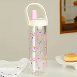 New Plastic Water Bottle With Straw Lid Portable Large Capacity Bubble Milk Tea Cups for Children Students Leak Proof Coffee Cup