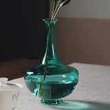 Round belly long neck glass vase Hydroponic fresh flowers flower arrangement desktop ornament home office hotel decoration