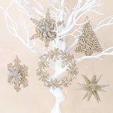 Popxstar Glitter Christmas Ice 3D Snowflake Xmas Tree Hanging Ornaments Star Wreath Pendants For Home Noel Christmas Decoration New Year