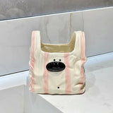 Handbag Style Ceramic Storage Box Puppy Shaped Cartoon Toothbrush Toothpaste Holder Novelty Makeup Brush Box Home Decor