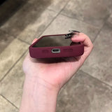 Popxstar New Wine Red Love Liquid Silicon Case for Iphone 15 14 13 12 11 Pro Max plus X Xs Xr Camera Protection Bumper Back Cover Coffee