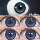 Popxstar Prescription Contact Lenses Myopia Lenses with Diopters Green Pupils Color Contact Lenses for Eyes Blue Lens 1 Pair/2pcs