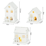Popxstar Christmas Led Light Wooden House with Snowflake Luminous Cabin Christmas Decorations For Home Xmas Ornament New Year Gifts