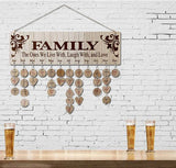 Popxstar Eid DIY Decor Wooden Calendar Pendant Family Wedding Birthday Special Days Countdown Reminder Board For Christmas Gifts