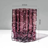 Extremely frozen glacier thick glass vase hydroponics dried flowers flower arrangement desktop ornament decoration home hotel