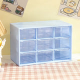 Popxstar Desktop 9 Grid Storage Boxes Organizer Transparent Small Drawer Partitioned Student Desk Wall-mounted Sundries Storage Box Cute