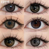 Popxstar  2Pcs Eyes Contacts Lenses for Men Women with Myopia Prescription Natural Black Color Lenses for Eyes Yearly Fast Shipping