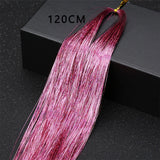 Popxstar Shiny Threads Glitter Hair Tinsel Kit Gold Silk Hair Glitter String Extensions Accessories for Women Headdress