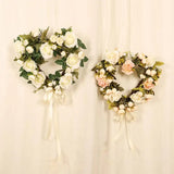 Popxstar spring decor Valentine Rose Wreath Spring Wreath Valentine Wreath 15.7 Inch Floral Wreath With Rose Front Door Sign Door Wreath Artificial