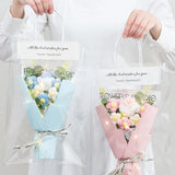 Popxstar 1PC Crochet Flowers Bouquet Finished Graduation Flower Bouquet with Gift Bag LED Lamp String Festival Decoration Handmade Gifts