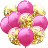 Popxstar  10pcs/lot Red Pink Gold Confetti Latex Balloons Birthday Party ation Kids Adult Metallic Balloon Helium Ball Wedding party Decor