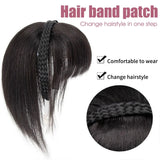 Popxstar 4 Colours Bangs Headband Synthetic Bangs Hair Extension Fake Fringe Natural Hair Clip on Hairpieces Women Invisible Natural Clip