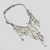 Popxstar Multi-layered Waterfall Shaped White Flowers Necklace for Women Boho Handmade Chains Tassels Necklaces Jewelry Accessories