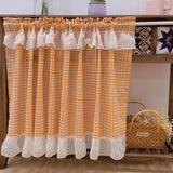 Popxstar Buffalo Check Valance Window Curtains Orange & White Plaid Light Filtering Drapes for Bedroom Living Dining Room Decor