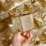Popxstar 10-400pcs/lot French Sugar Box Light Luxury Golden Candy Champagne Color Wedding Candy Box Wedding Accompanying Paper Gift Box