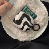 Popxstar  for apple airpods pro 2 earphone case black white curve gloss soft protection cover korea couple silicone case for airpods 1 2 3