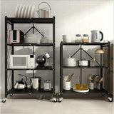 Popxstar Multifunctional Flower Stand Shelves Storage Shelf Portable Folding Large Iron Shelf Floor Foldable Storage Shelving Bookshelf