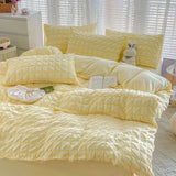 Check Bubble Fabric Bed Set Pucker Duvet Cover Pillowcase Bedding Set Bed Sheet Quilt Cover Single Queen King Size 4 Pieces Sets
