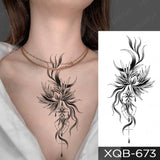 Popxstar Waterproof Temporary Tattoo Sticker Japanese Phoenix Flame Flash Tatto Feather Totem Body Art Arm Leg Waist Fake Tatoo Men Women